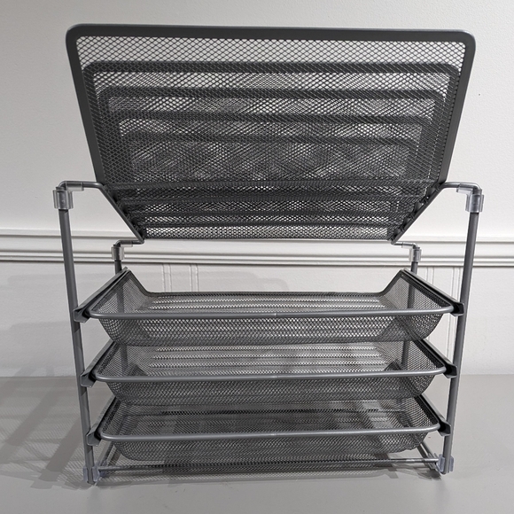Wire Mesh Deluxe Desktop Organizer - Silver - Picture 3 of 8